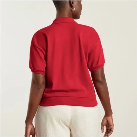 NWT Everlane The Oversized Short Sleeve Polo Shirt Red S - Picture 2 of 12